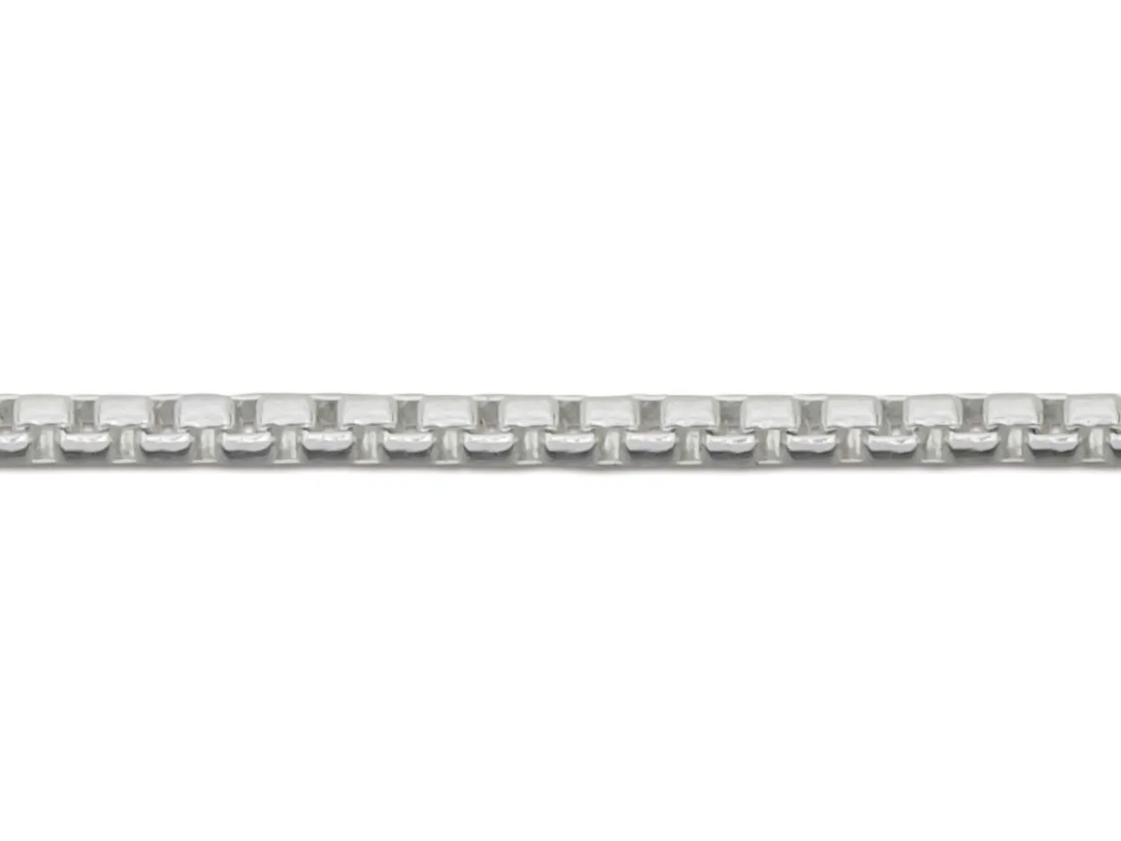 Sterling Silver 1.6mm Rounded Box Chain 20"/50cm Unhallmarked