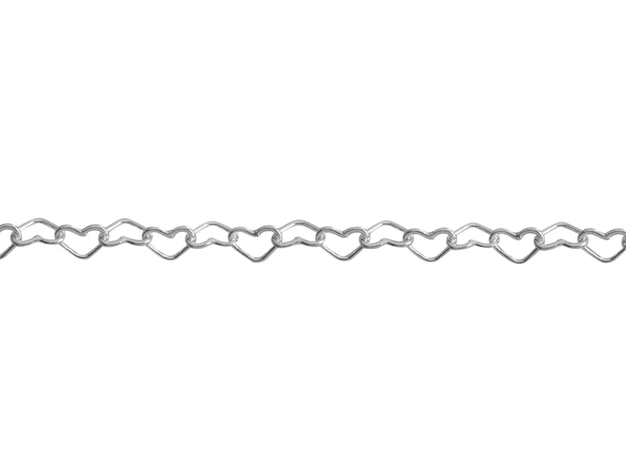Sterling Silver 3.2mm Rounded Heart Link Chain Loose Unhallmarked 100% Recycled Silver