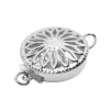 Sterling Silver 12mm Round Fancy Clasp, Pierced On Both Sides And Flattened