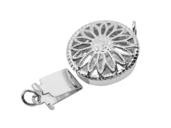 Sterling Silver 12mm Round Fancy Clasp, Pierced On Both Sides And Flattened
