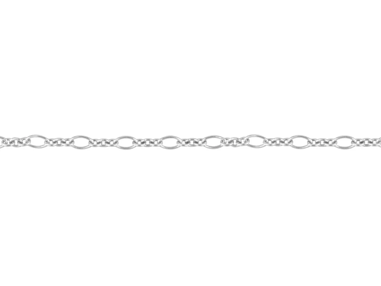 Sterling Silver 3.0mm Round Link Figaro Chain Loose Unhallmarked 100% Recycled Silver