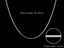 Sterling Silver 1.4mm Round Snake Chain 18