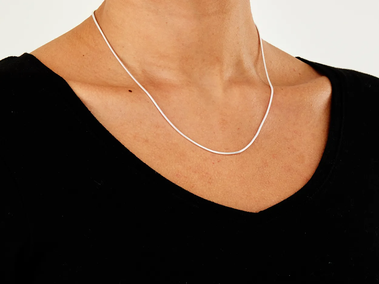 Sterling Silver 1.4mm Round Snake Chain 18"/45cm Unhallmarked 100% Recycled Silver