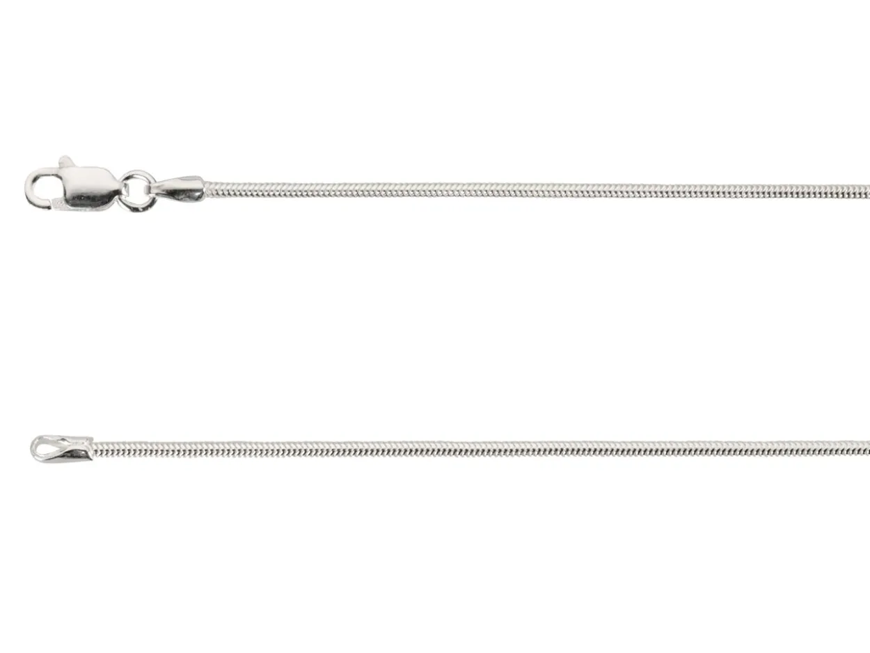 Sterling Silver 1.2mm Round Snake Chain 16"/40cm Unhallmarked 100% Recycled Silver