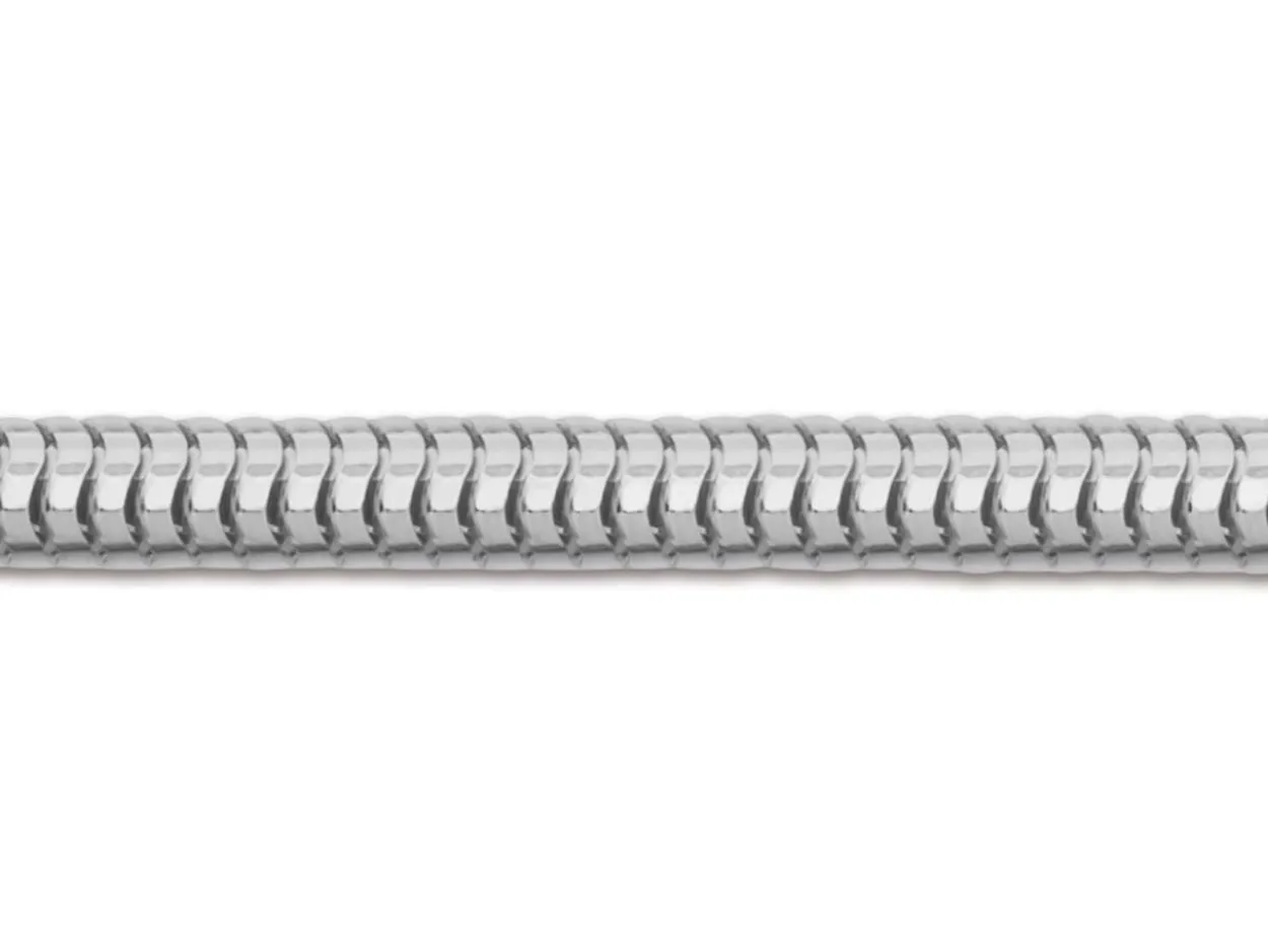 Sterling Silver 3.0mm Round Snake Bracelet 7.5"/18.4cm Unhallmarked 100% Recycled Silver