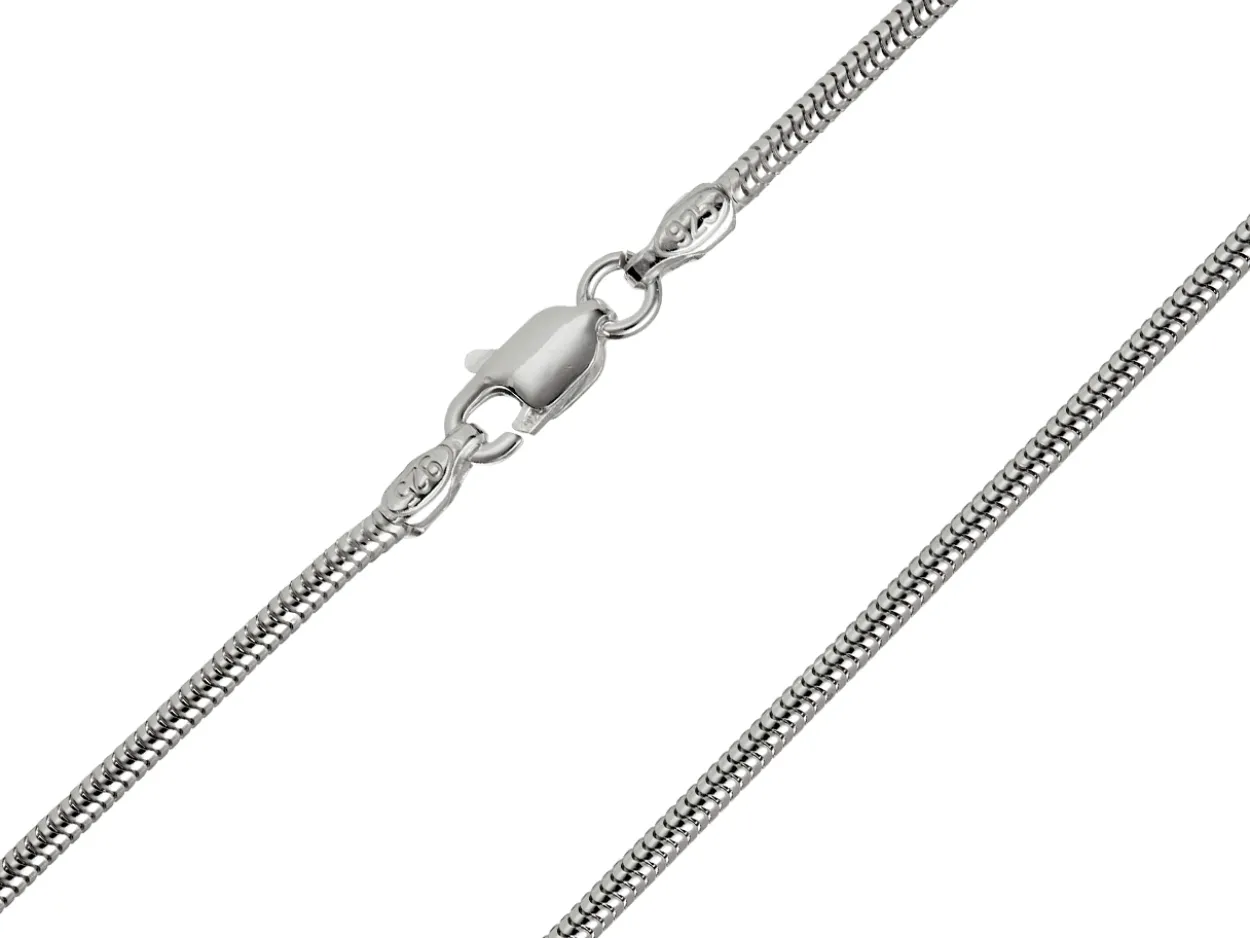 Sterling Silver 1.6mm Round Snake Chain 22"/55cm Unhallmarked 100% Recycled Silver