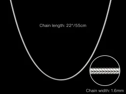 Sterling Silver 1.6mm Round Snake Chain 22