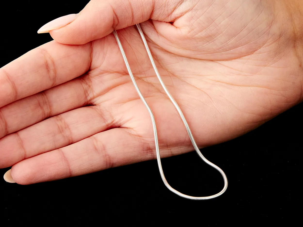 Sterling Silver 1.6mm Round Snake Chain 22"/55cm Unhallmarked 100% Recycled Silver