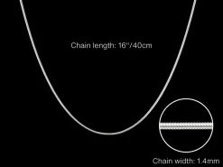 Sterling Silver 1.4mm Round Snake Chain 16