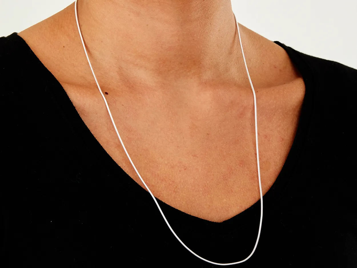 Sterling Silver 1.2mm Round Snake Chain 24"/60cm Unhallmarked 100% Recycled Silver
