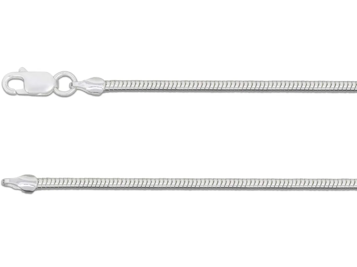 Sterling Silver 1.9mm Round Snake Chain 16"/40cm Unhallmarked 100% Recycled Silver
