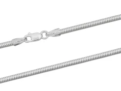 Sterling Silver 2.4mm Round Snake Chain 16"/40cm Hallmarked, 100% Recycled Silver