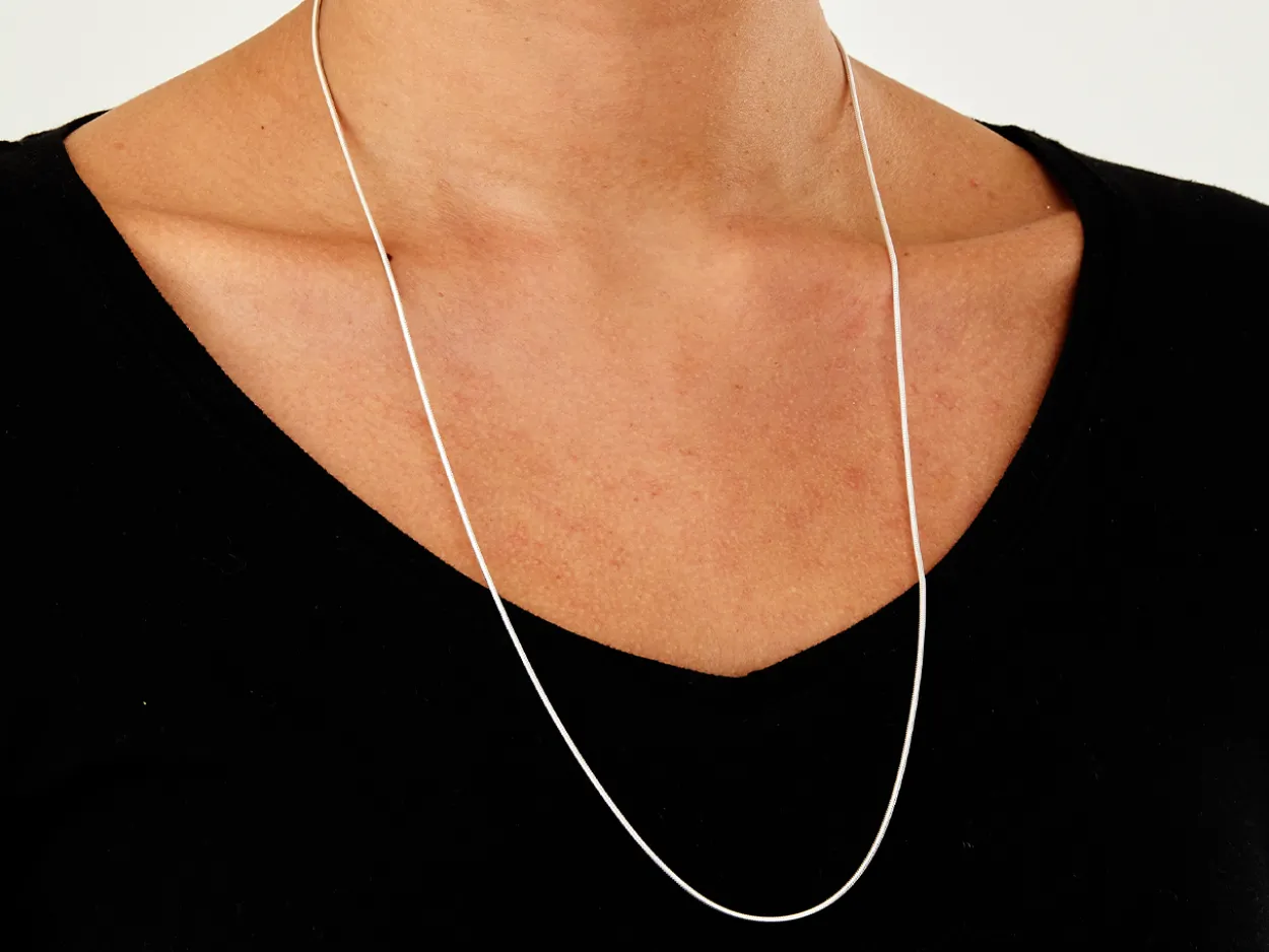 Sterling Silver 1.2mm Round Snake Chain 26"/66cm Unhallmarked 100% Recycled Silver