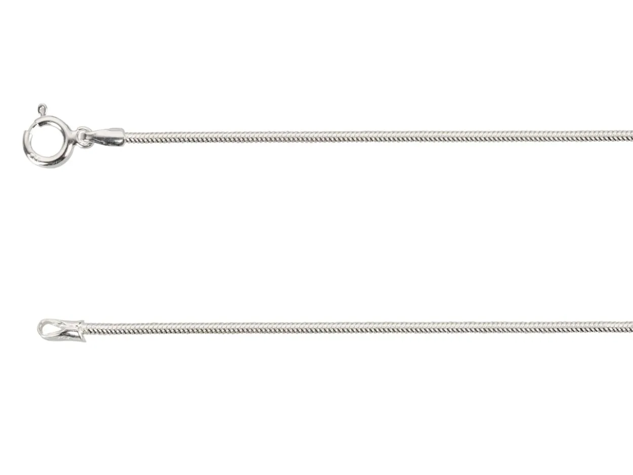 Sterling Silver 1.2mm Round Snake Chain 22"/55cm Unhallmarked 100% Recycled Silver