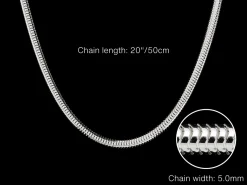 Sterling Silver 5.0mm Round Snake Chain 20