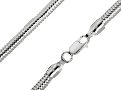 Sterling Silver 5.0mm Round Snake Chain 16"/40cm Hallmarked, 100% Recycled Silver