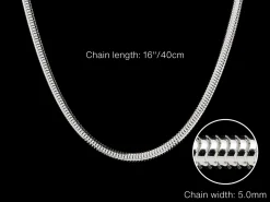 Sterling Silver 5.0mm Round Snake Chain 16