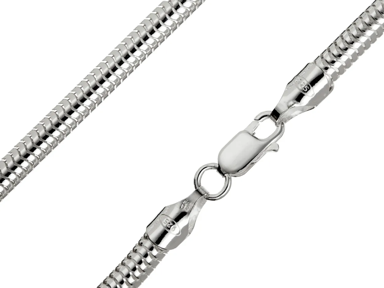 Sterling Silver 5.0mm Round Snake Chain 18"/45cm Hallmarked, 100% Recycled Silver
