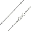 Sterling Silver 2.7mm Round Snake Chain With Bead Station 18"/45cm Hallmarked