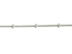 Sterling Silver 2.7mm Round Snake Chain With Bead Station 18