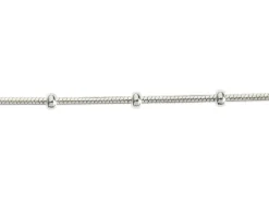 Sterling Silver 2.7mm Round Snake Chain With Bead Station 16