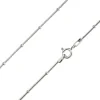 Sterling Silver 1.9mm Round Snake Chain With Bead Station 18"/45cm Unhallmarked
