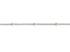 Sterling Silver 1.9mm Round Snake Chain With Bead Station 18