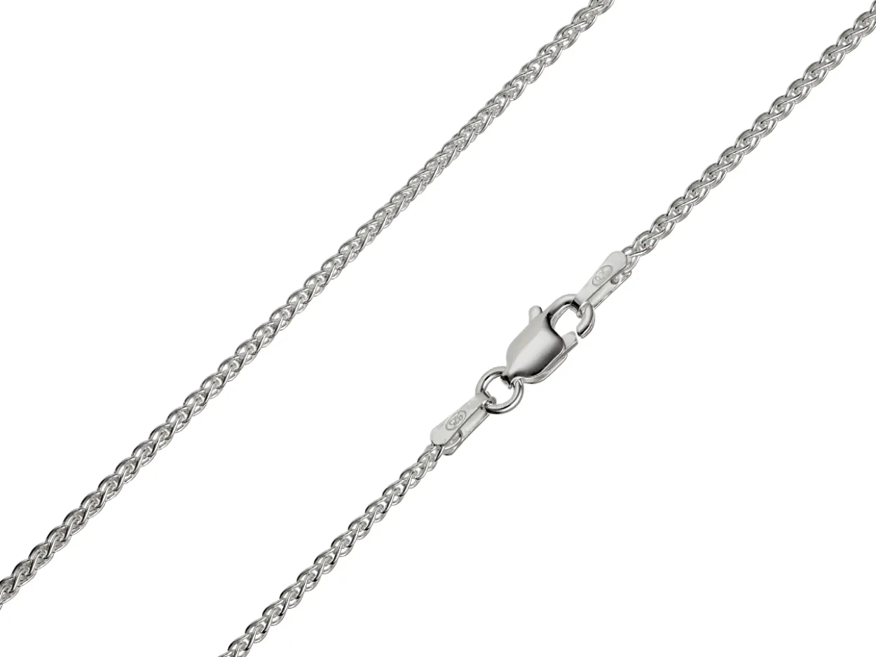 Sterling Silver 1.5mm Round Spiga Chain 18"/45cm Unhallmarked 100% Recycled Silver