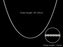 Sterling Silver 1.5mm Round Spiga Chain 18