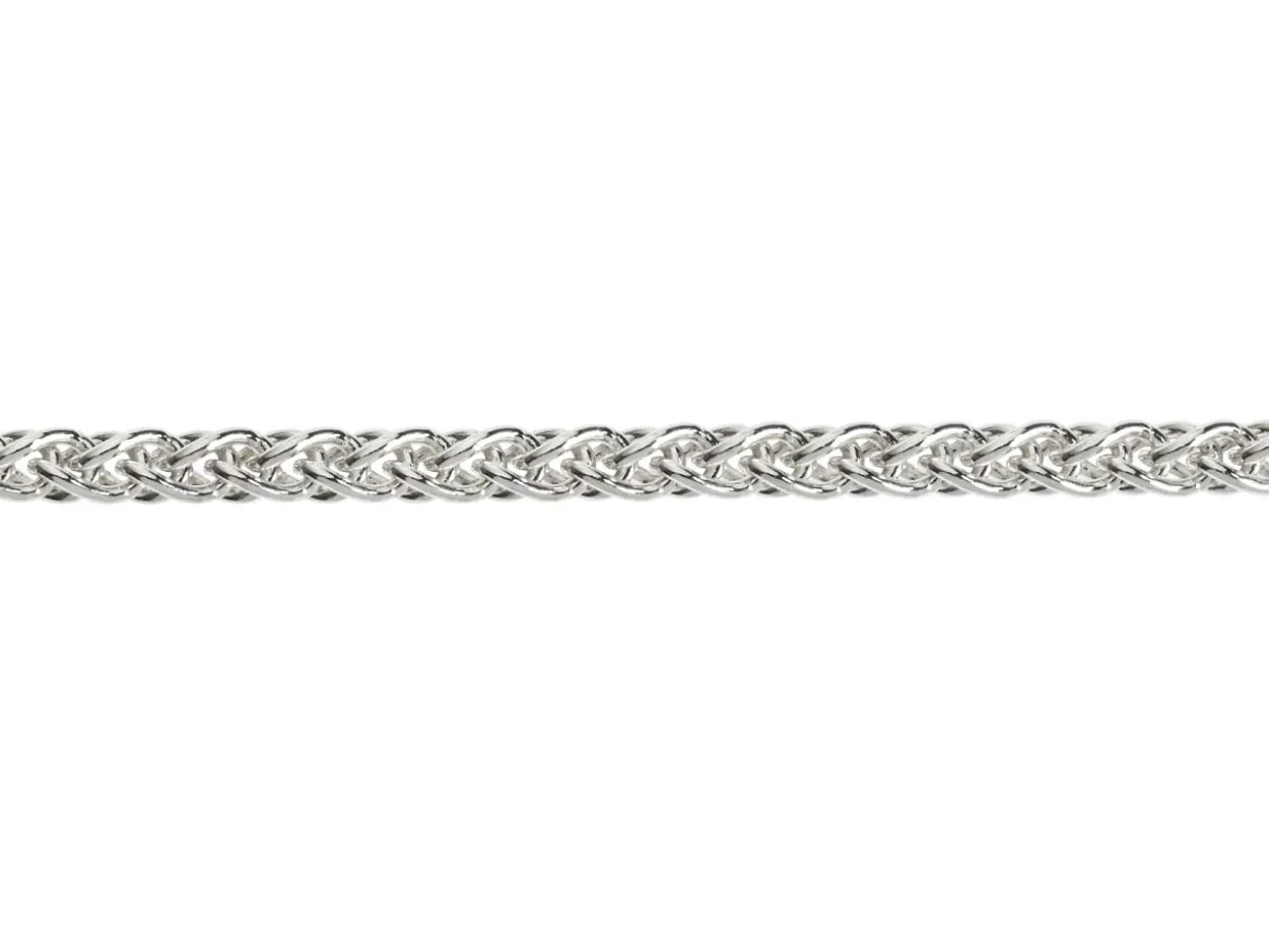 Sterling Silver 2.5mm Round Spiga Bracelet 7.5"/19cm Hallmarked