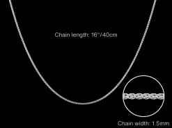 Sterling Silver 1.5mm Round Spiga Chain 16