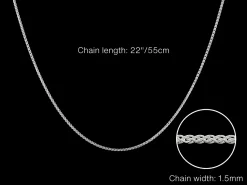 Sterling Silver 1.5mm Round Spiga Chain 22