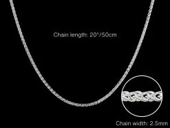 Sterling Silver 2.5mm Round Spiga Chain 20