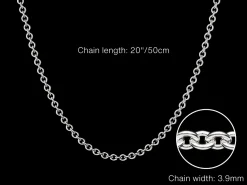 Sterling Silver 3.9mm Round Trace Chain 20
