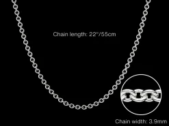 Sterling Silver 3.9mm Round Trace Chain 22