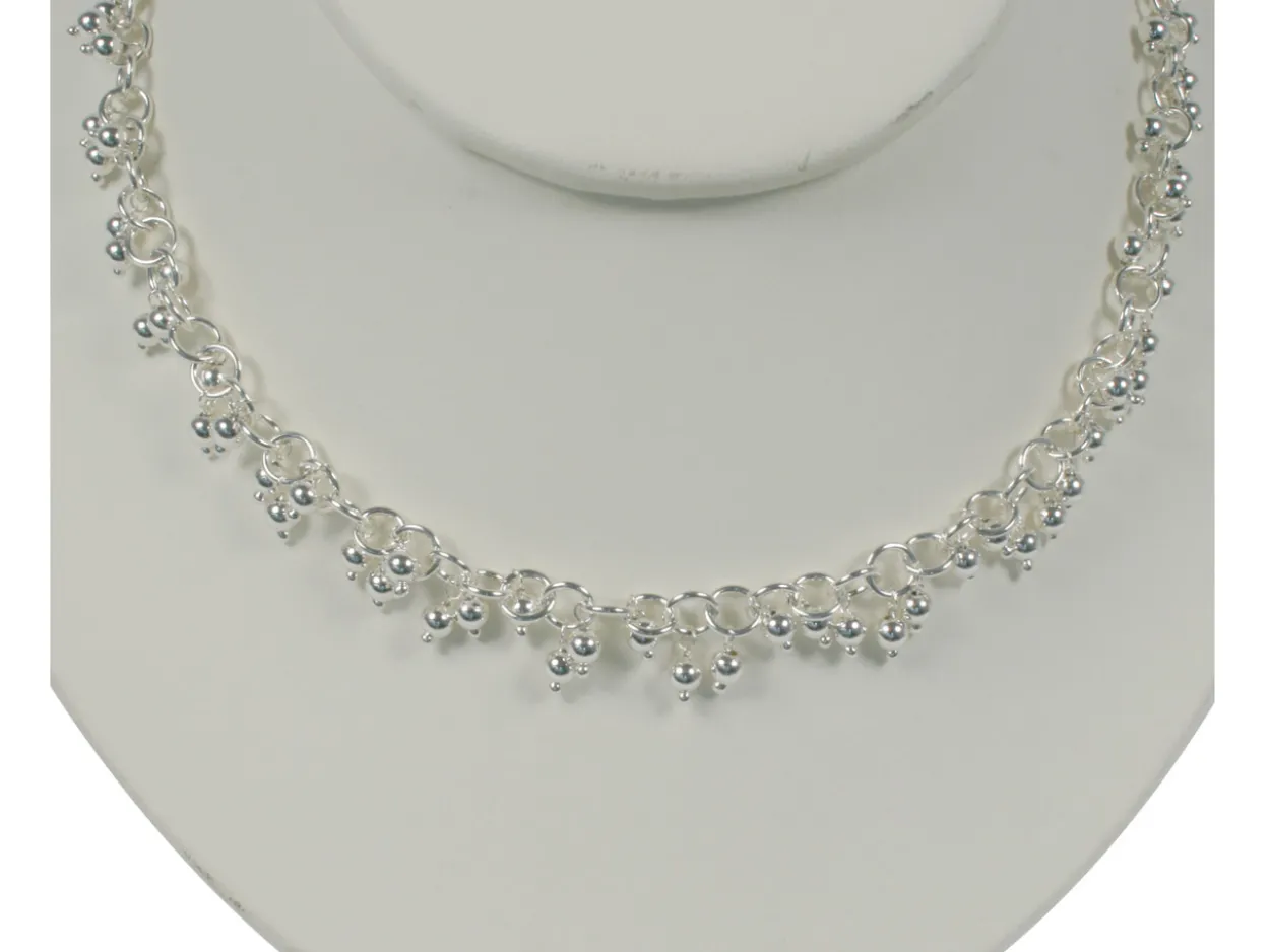Sterling Silver 4.5mm Round Trace Chain With Beaded Fringe Loose Unhallmarked 100% Recycled Silver