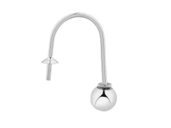Sterling Silver 4mm Threaded Ball Hookwire With 2.5mm Cup