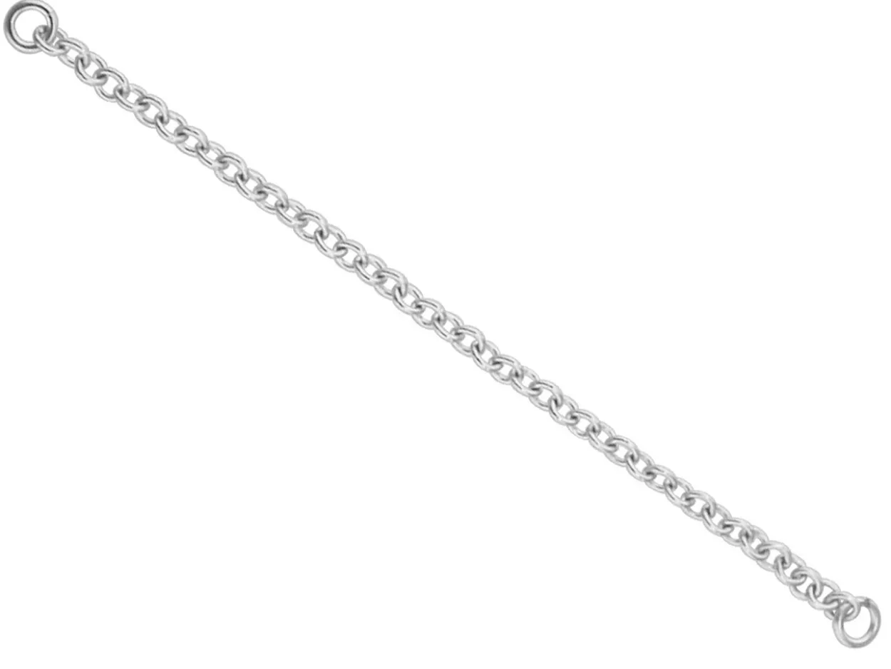 Sterling Silver 1.8mm Trace Safety Chain For Bracelet Pack of 6 6.5cm/2.6", 100% Recycled Silver