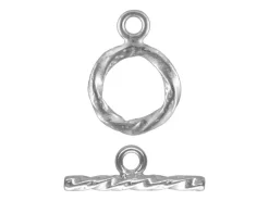 Sterling Silver 9.5mm Twisted Ring And Bar Set
