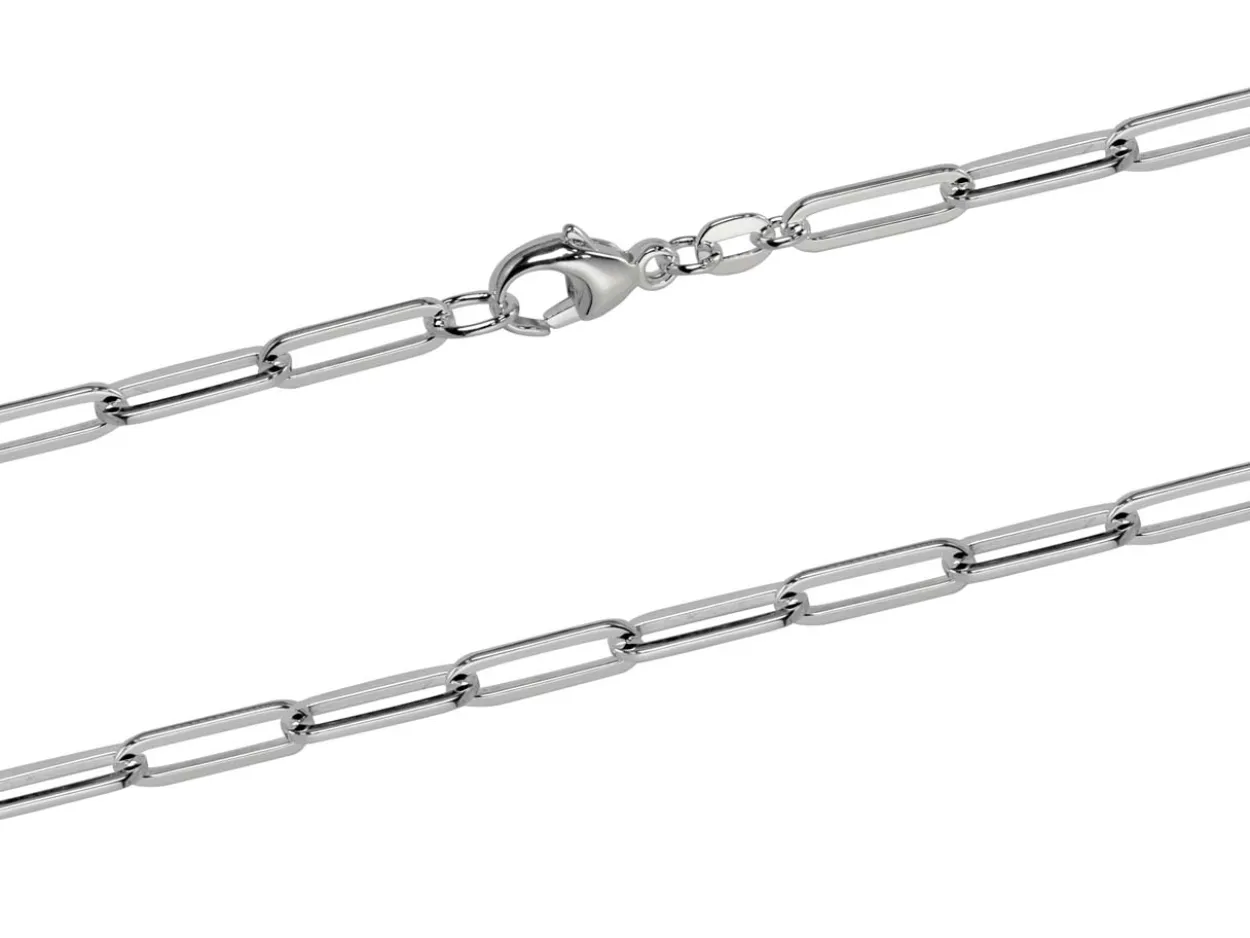 Sterling Silver 3.5mm Wide Square Wire Trace Chain 20"/50cm Hallmarked, 100% Recycled Silver