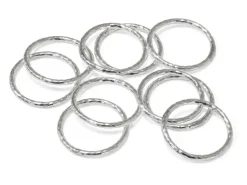 Sterling Silver 1mm X 12mm Outside Diameter Pack of 10 Diamond Cut Closed Decorative Jump Ring