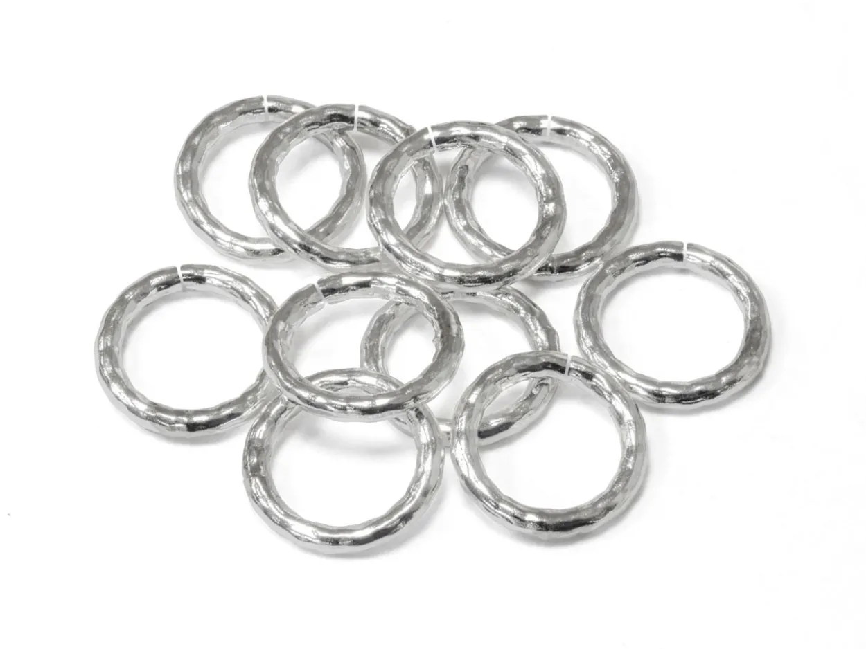 Sterling Silver 1mm X 7mm Outside Diameter Pack of 10 Diamond Cut Open Decorative Jump Ring