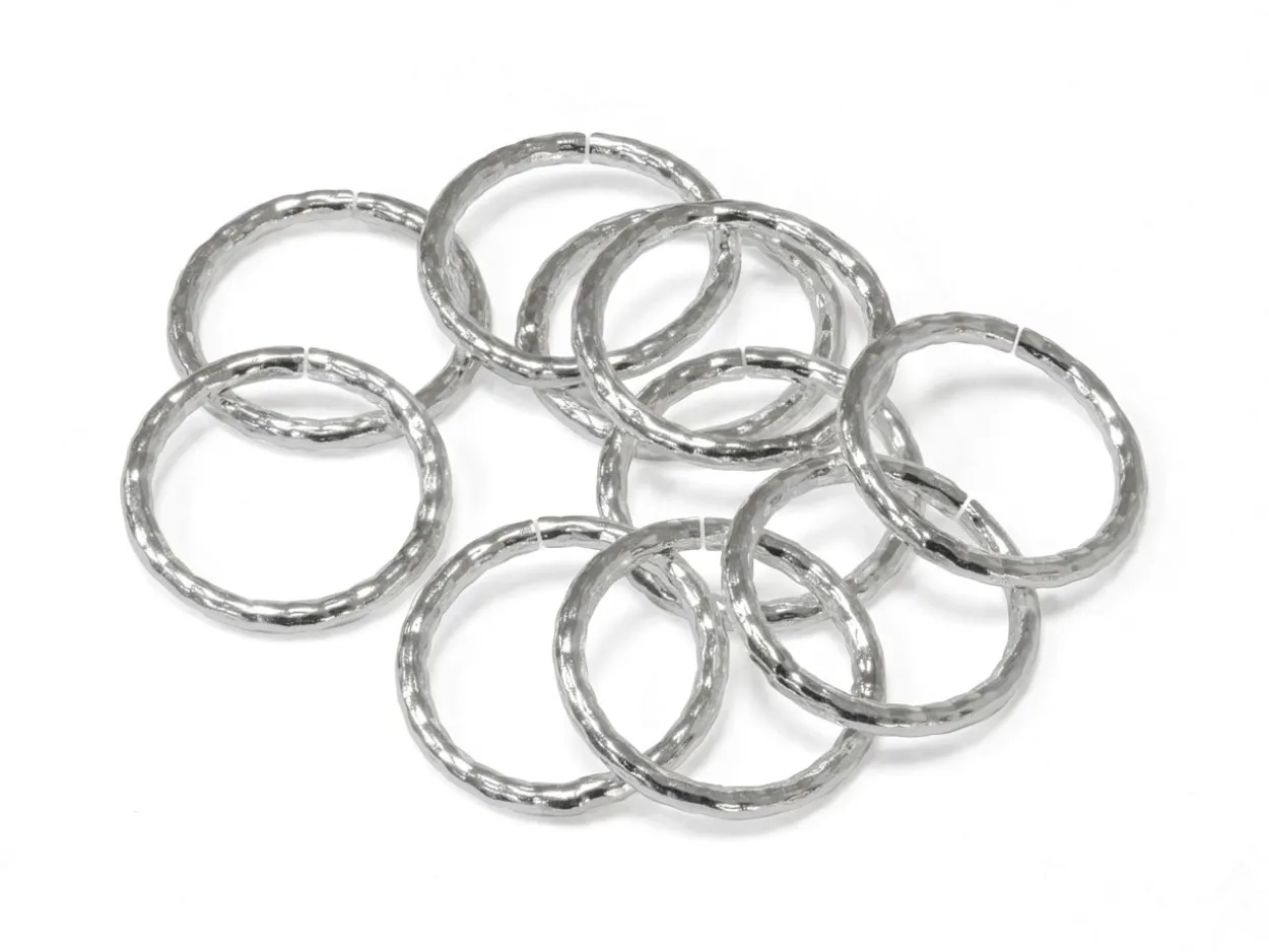 Sterling Silver 1mm X 10mm Outside Diameter Pack of 10 Diamond Cut Open Decorative Jump Ring