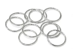 Sterling Silver 1mm X 12mm Outside Diameter Pack of 10 Diamond Cut Open Decorative Jump Ring