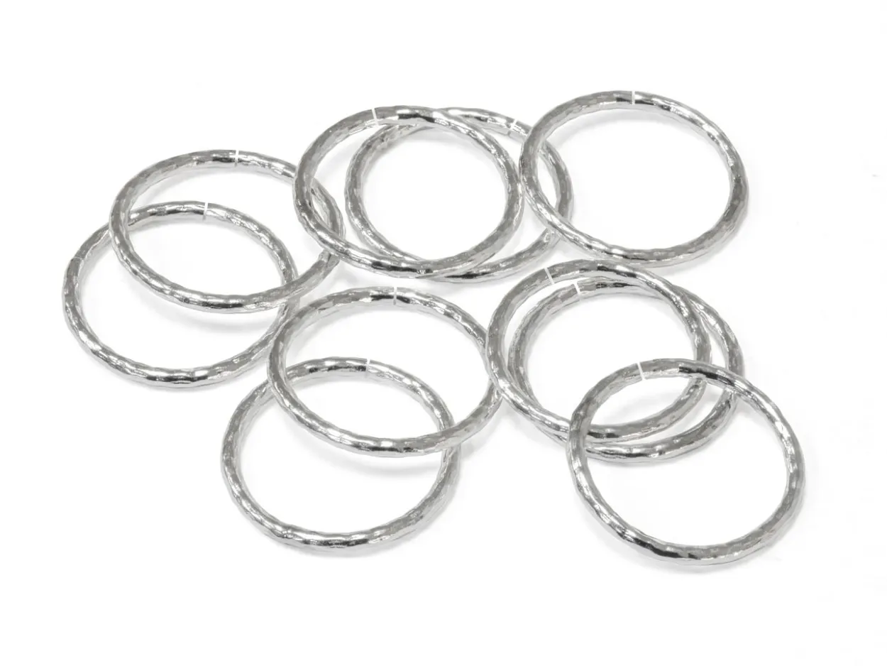 Sterling Silver 1mm X 12mm Outside Diameter Pack of 10 Diamond Cut Open Decorative Jump Ring
