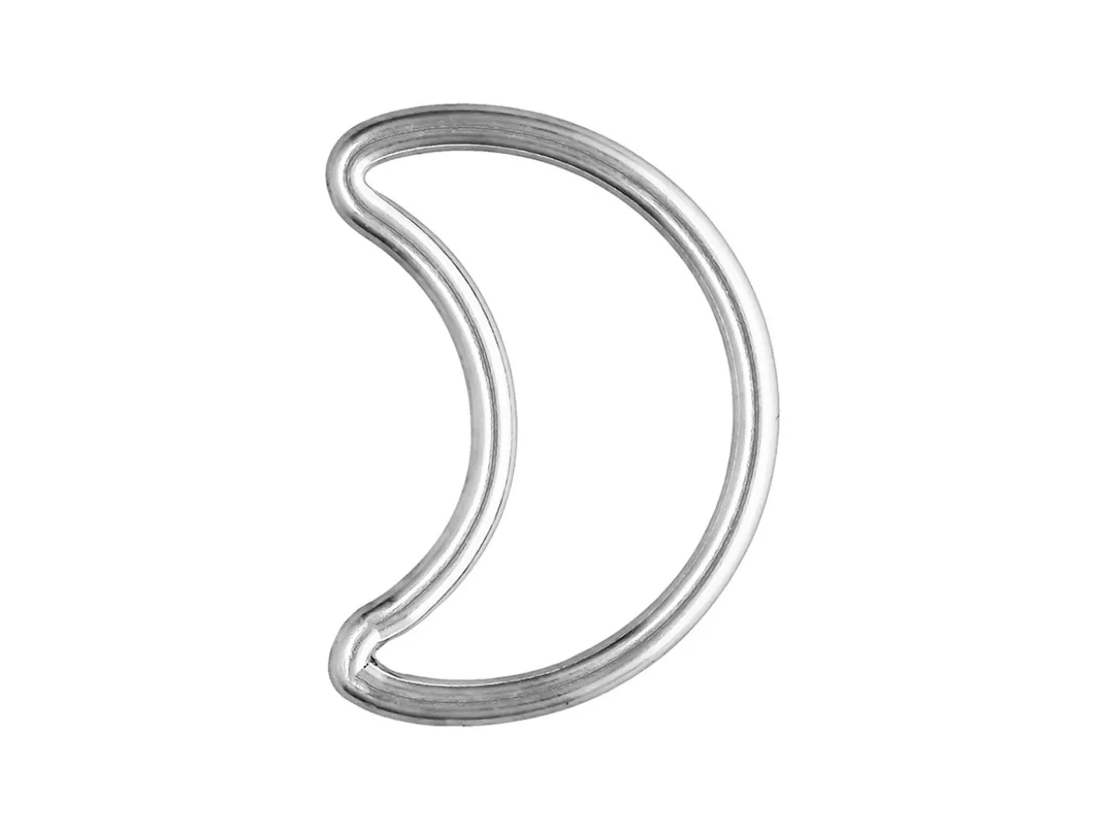 Sterling Silver Moon Connector Charms 11x8mm Pack of 10