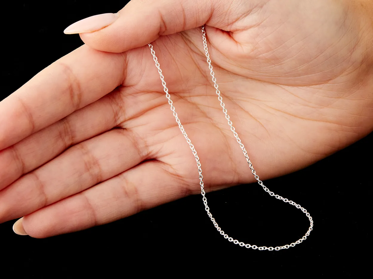 Sterling Silver 1.6m Oval Trace Chain With Extender 16-18"/40-45cm Unhallmarked