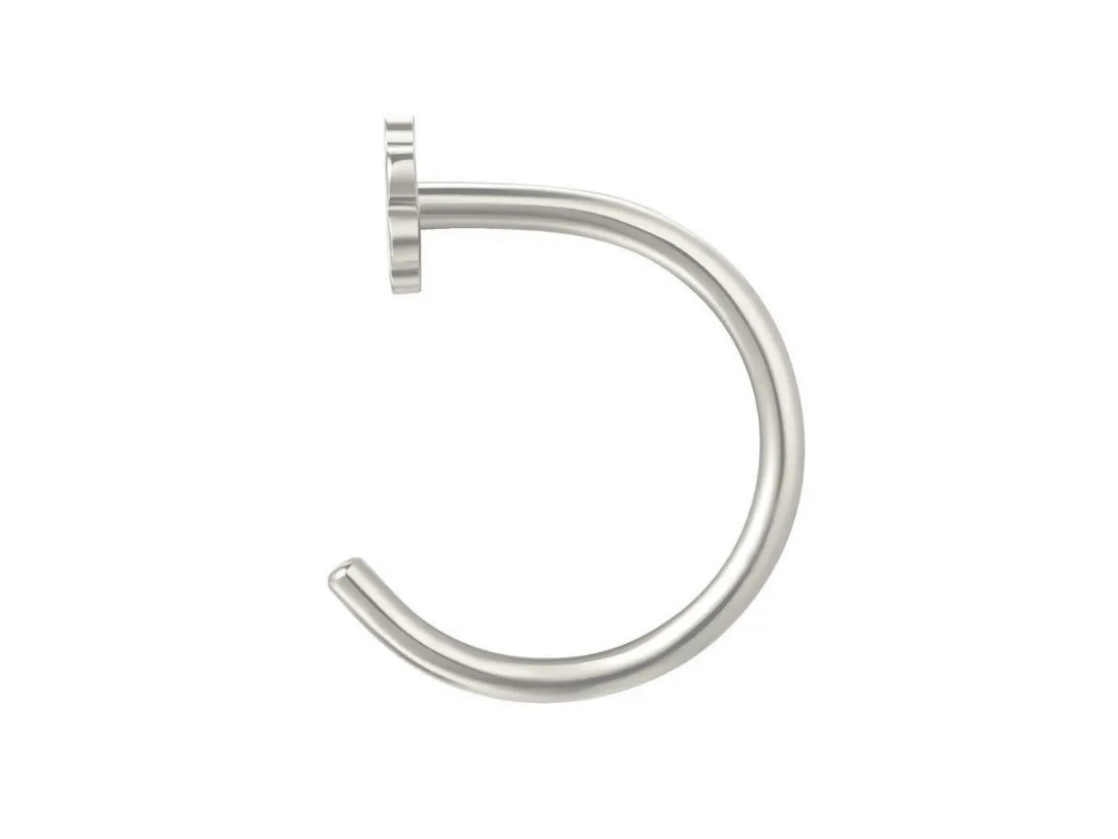 Sterling Silver Open Hoop Flower 8mm