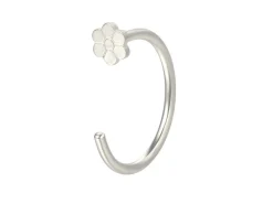 Sterling Silver Open Hoop Flower 12mm