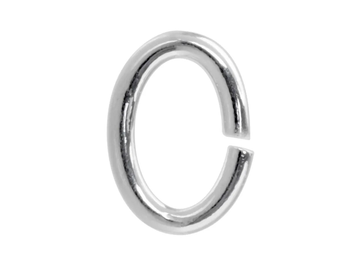 Sterling Silver Open Jump Ring Oval 8mm, Pack of 10
